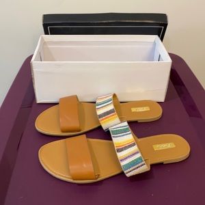 NWT Qupid Athena Double Strap slide sandals
